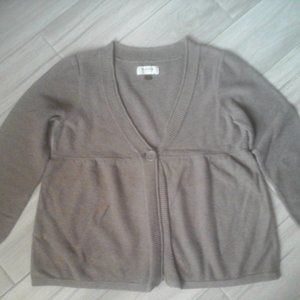 Sonoma Brown Single Button Long Sleeve Cardigan Sweater    Size L